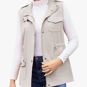 Beyove Womens Lightweight Sleeveless Military Anorak Cargo Vest Hooded/No Hood